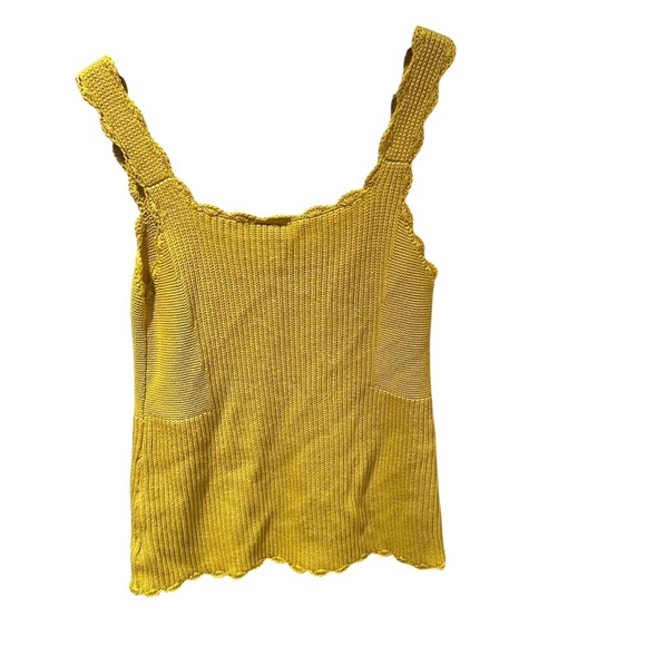 MOTH‎ Anthropologie Knitted Cami Vest Top in Mustard Yellow Size Small - Picture 2 of 6